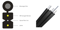 Cable de Fibra Óptica Multimodo FASO Dual Core SM G657A2, 6/24 Pares, 3km, para Exteriores, FTTH, Autoportante, con Relleno de Gel y Bloqueo de Agua