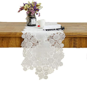 Jacquard Floral Christmas Weddings Banquet Home Lace Table <strong>Runner</strong> 100% Cotton <strong>Washable</strong> for Sale - Product Image 5