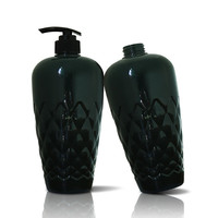 Grosir 1 Liter 1000Ml Hitam Plastik PET Botol Sampo Shower Gel Kemasan Botol dengan Pompa