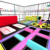 Equipo para Parque de Trampolines Interior para Niños, Área de Juegos Comercial con Piscina de Pelotas, Pared de Escalada, Bloques de Espuma, Venta al Por Mayor de Fábrica