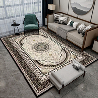 Tapis de luxe nordique bleu sur mesure en polyester pour chambre à coucher et table basse, style américain