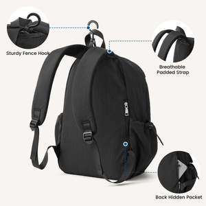 Pickleball <b>Backpack</b> 30-40L Nylon <b>Water</b> <b>Resistant</b> Racket Bag Zipper Closure Sports Outdoor Use - Product Image 3