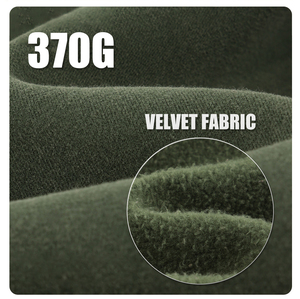 370G Cotton Polyester Blend Fleece Lined Boxy Fit Pullover Hoodie Custom Embossed Printing Service Retro Streetwear for Men - Product Image 2