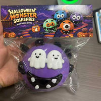 Squishy Halloween en forme de boulette, Jouet d'Halloween de grande taille, Grand jouet Mochi à rebond lent pour décoration de fête, cadeau et anti-stress