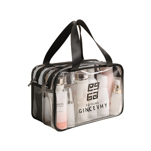 PVC Double Layer Toiletry <b>Bag</b> Large Capacity <b>Dry</b> Wet Separation Zipper Closure Rectangle Water Resistant Cosmetic Storage Letter - Product Image 5