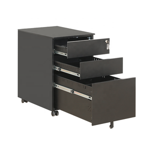 Bàn văn phòng thương mại hiện đại kim loại Tủ hồ sơ di động 3 ngăn kéo khóa chìa khóa có thể tháo rời thiết kế cho trường sử dụng khách sạn - Product Image 3