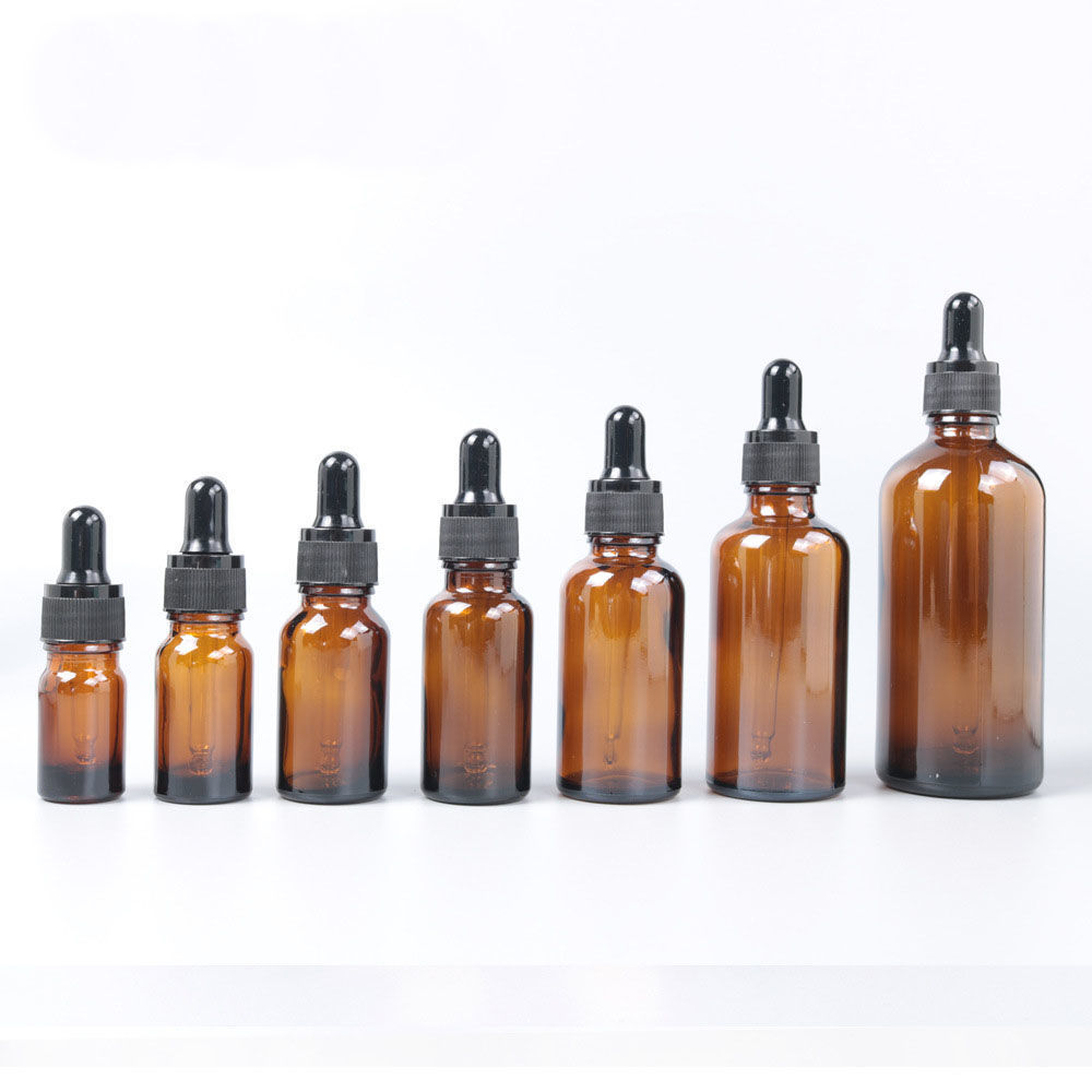 wholesale screw plastic cap green essential oil glass bottles with dropper
