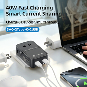 Wontravel อะแดปเตอร์สำหรับเดินทางขนาด40W PD USB หลายช่องทั้งหมดในหนึ่งพอร์ตสากลมินิบางเฉียบ - Product Image 3