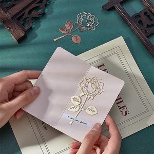Marque de livres, marque-Page Rose ajouré en métal exquis, Simple et élégant, pour Page - Product Image 2
