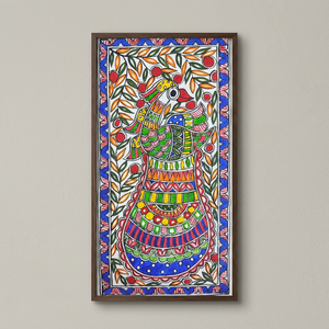 Peinture Madhubani 3D complète artisanale de qualité supérieure sur métal, œuvre d'art populaire du patrimoine du Jharkand, provenant du Bihar, pour la décoration de la maison 400 - Product Image 4