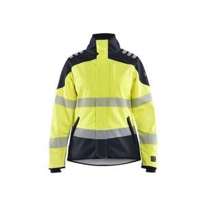 BLAKLADER - 444815603389M Women's multinorm Softshell <b>Hi</b>-<b>vis</b> <b>jacket</b> <b>Yellow</b>/Navy blue FLAME RESISTANT WORKWEAR - Product Image 1