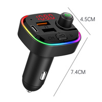 Transmetteur FM Bluetooth pour voiture EQ Colorful Lights Mp3, chargeur QC3.0 PD, lecteur MP3 pour voiture, kit voiture Bluetooth