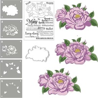 Ensemble de tampons transparents personnalisés avec découpe décorative en silicone, tampon DIY pour scrapbooking et création artisanale