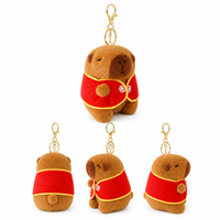 Jouets en peluche personnalisés en gros d'usine, porte-clés en peluche Capybara, animaux en peluche Anime de 4 pouces, jouets Squishy pour jeux d'arcade pour magasin