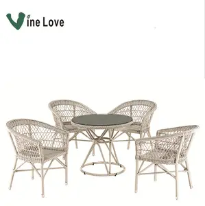 Hotsale <span class=keywords><strong>giardino</strong></span> esterno all'ingrosso PE Rattan tavoli <span class=keywords><strong>e</strong></span> <span class=keywords><strong>sedie</strong></span> utilizzati per il ristorante sintetico vimini - Product Image 1