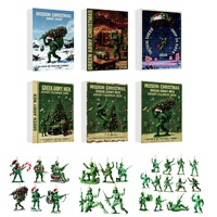 Calendrier de l'Avent Soldat Vert MM – Boîte Mystère avec Ornements en Acrylique – Cadeaux de Compte à Rebours de Noël – Faveurs de Fête de Noël – Vente en Gros Usine