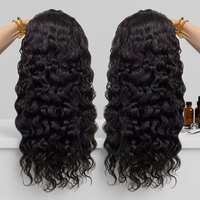 Perruque longue bouclée indienne Remy sans colle, en cheveux humains, avec dentelle frontale HD transparente, pré-épilée, nœuds blanchis, ligne de cheveux naturelle pour femmes