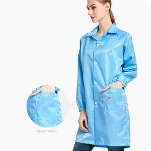 Esd Garment LN-1560101 Competitive Price ESD Clothes Antistatic Garment Coats Cleanroom Smock