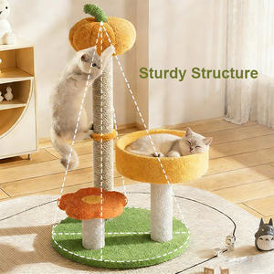 ต้นไม้แมวรูปฟักทอง บ้านแมวแสนสบาย นุ่มฟู พร้อมเสาข่วนทำจากใยไซซอล - Product Image 4