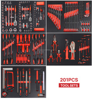 Chariot d'atelier verrouillable à sept tiroirs rouge pour réparation automobile avec outils, personnalisable OEM/ODM, garantie 3 ans pour le rangement en garage