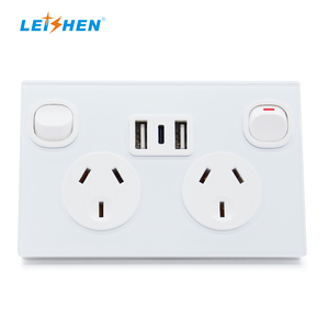 SAA-Zulassung Australiensstandard 240 V 10 A Glasplatte Doppelschalter-Steckdose Doppel-GPO-Stromleitungen mit 3,6 A Typ-C-USB-Ports - Product Image 2