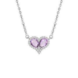 Conjunto de joyería transfronteriza de plata pura S925 con cristal natural en forma de corazón, piedra de olivo, cadena para clavícula y anillo de oreja, estilo temperamental. - Product Image 6