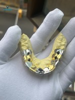 Grillz dentaire multicolore entièrement pavé de moissanite, en argent sterling 925, taille Cœur et Flèche, logo personnalisé, bijoux fins OEM