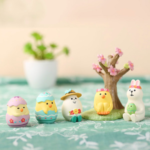 <b>Easter</b> Egg Bunny Resin <b>Ornament</b> Set Handmade Decor For Indoor Spring <b>Easter</b> Decoration - Product Image 4