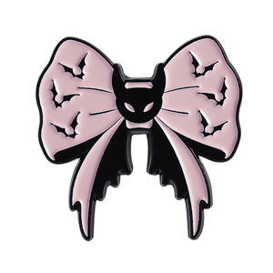 Punk Fledermaus Schleife Emaille-Anstecknadeln Gruseliges Skelett Spinne Brosche Reversnadel Halloween-Schmuck Geschenk für Freunde - Product Image 3