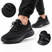 Chaussures décontractées pour hommes en maille tricotée respirante, style chaussette, légères, à semelle épaisse, pour la marche et la course
