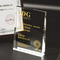 Trophée en cristal personnalisé, plaque de récompense avec gravure personnalisée pour certificat d'autorisation d'entreprise, reconnaissance des employés