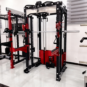 Estación de Gimnasio Multifuncional <span class=keywords><strong>con</strong></span> Polea de Aluminio, Máquina Smith 3D, <span class=keywords><strong>Rack</strong></span> de Sentadillas <span class=keywords><strong>con</strong></span> Cable y Polea - Product Image 1