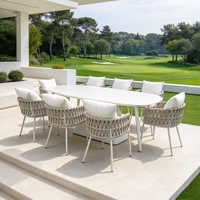Ensemble de table et de chaises de salle à manger en aluminium moderne pour l'extérieur, meubles de jardin pour hôtel, restaurant