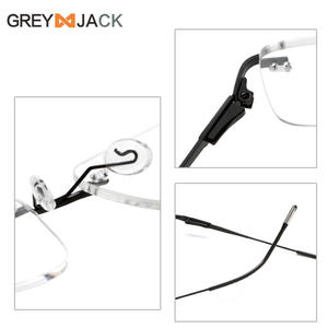 Montures de lunettes carrées sans monture en métal pour hommes Greyjack, verres en polycarbonate anti-UV Me2036 - Product Image 5