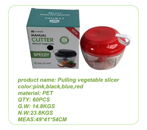 Hachoir <span class=keywords><strong>manuel</strong></span> rapide et sûr pour légumes, gingembre et viande, trancheuse à oignon à traction manuelle avec lame en acier inoxydable - Product Image 6