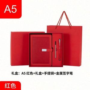Business Notebook Gift Set USB Pen Custom 2024 Deluxe PU Promotion Hardcover Leather PP A5 Loose-Leaf Planner 1kg High Quality - Product Image 3