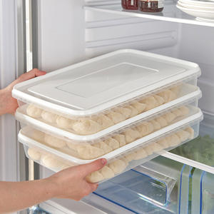 Dumpling Box Food <b>Storage</b> <b>Container</b> Rectangle L Size With <b>Plastic</b> Lid Airtight Quick Freezing For Kitchen Refrigerator Use - Product Image 5
