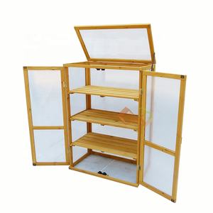 Mini Invernadero de Madera de <span class=keywords><strong>Abeto</strong></span> Chino para Jardín Exterior, Invernadero de Plástico para Patio Trasero - Product Image 1