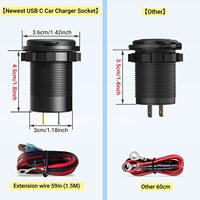 12v double 20W USB-C PD & 18W QC3.0 USB-A avec interrupteur à bouton