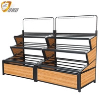 Supermarkt Houten Groente Display Plank Jiachenxin Groentenrek Met Mand En Dienblad Zware Fruit Stalen Opbergdoos
