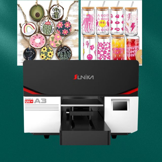A3 Multifunctional LED UV Flatbed Printer Phone Case, Glass,Cylinder Bottle Small UV Dtf Printer