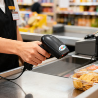 Lecteur de codes-barres laser haute précision 1D 2D QR pour caisse enregistreuse et paiement des achats