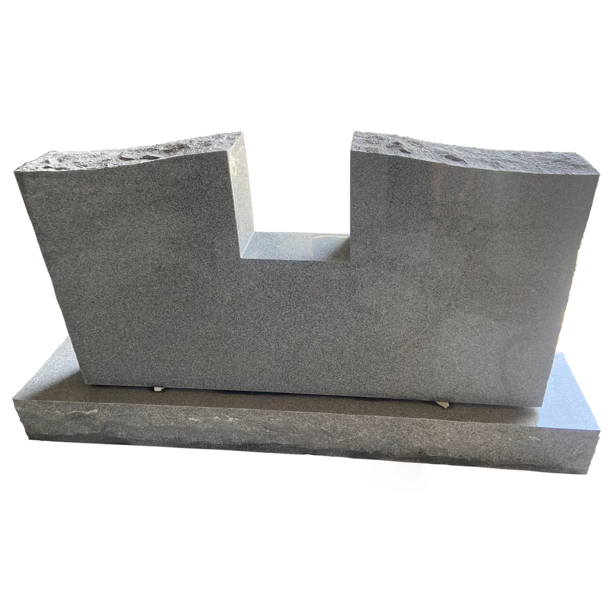 Customized Black Grey White Wing Style Upright Headstone Monument