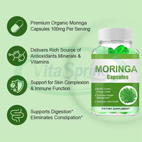 Capsules de feuilles de Moringa VitaSpring OEM, complément minceur, prix de gros, extrait de Moringa biologique pur, capsules molles de Moringa