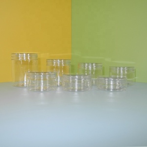 China manufacturer low MOQ packaging clear plastic cosmetic jars