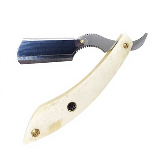 <b>Straight</b> Razor Stainless Steel Blade Single Blade Buffalo Bone Handle Barber Shop Use for Face Shaving - Product Image 6