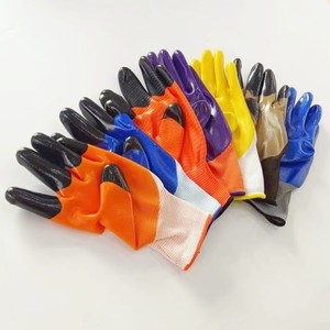 Gants de sécurité à Double trempage pour la Protection du jardin, revêtement Nitrile professionnel 3/4, Construction Durable, 13G - Product Image 1