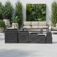 Grande jardinière Chelsea en fibre d'argile Cubo moderne avec trous de drainage pour une utilisation en intérieur/extérieur Décoration d'intérieur