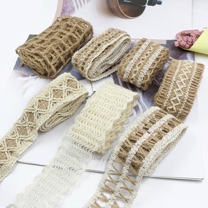 Natural Jute Woven Eco-Friendly Burlap <b>Ribbon</b> with Custom Pattern for Gift Wrapping and Wedding Decor - Product Image 3
