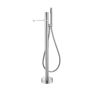 Opaco nero pavimento montato in piedi bagno caldo acqua fredda in ottone Freestanding <span class=keywords><strong>vasca</strong></span> da bagno Mixer <span class=keywords><strong>con</strong></span> doccia a mano - Product Image 6
